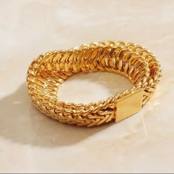 🧡Insta 18K gold plated flat chain ring - Picture 2 of 3